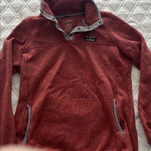 L.L. Bean burnt orange Pullover with Gray Accents